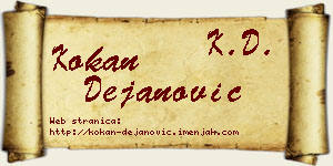 Kokan Dejanović vizit kartica